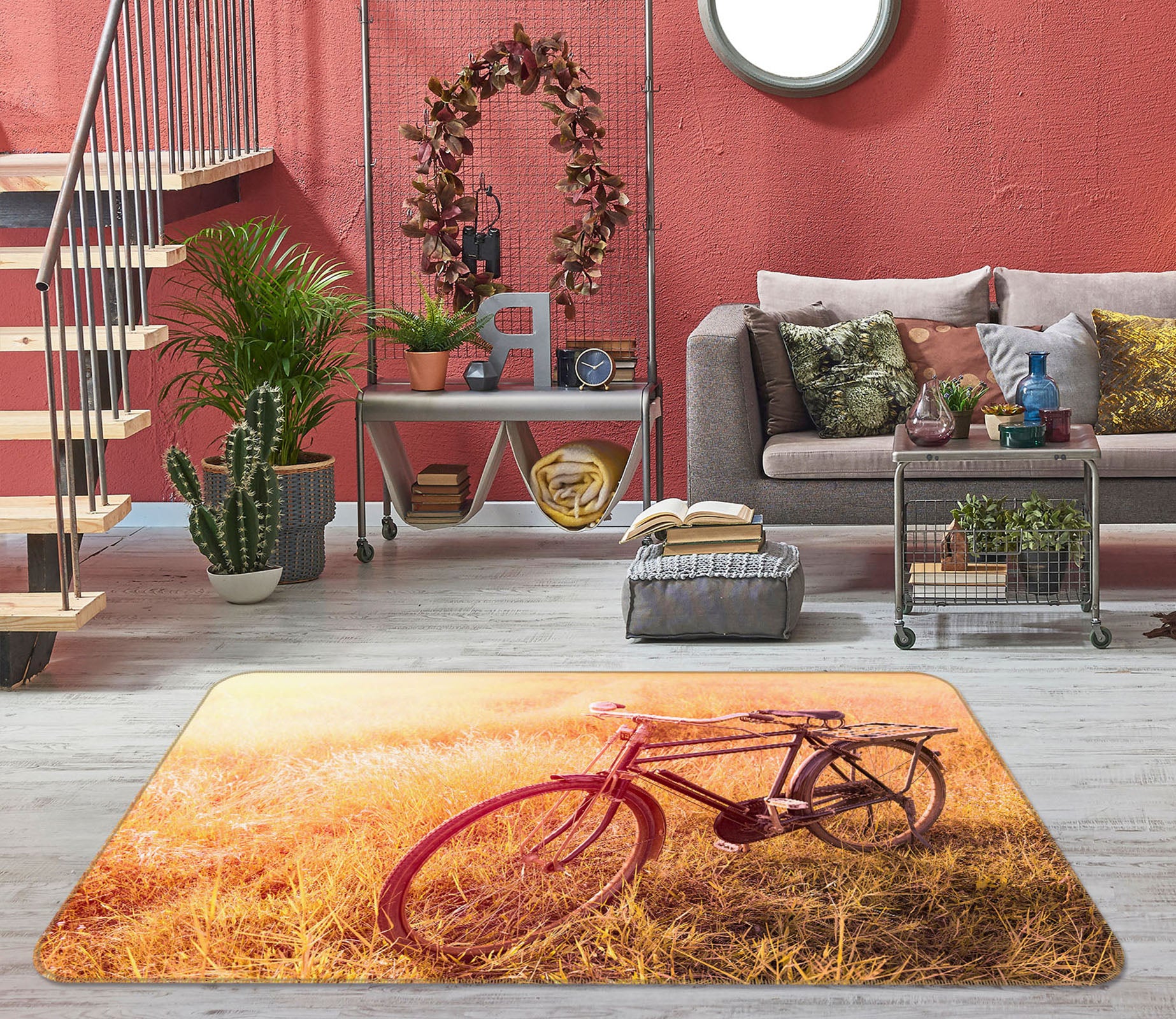 3D Dry Grassland Bicycle 42104 Vehicle Non Slip Rug Mat