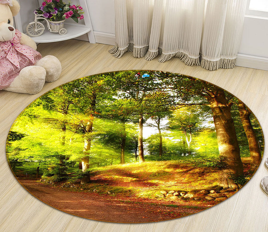 3D Forest 66212 Round Non Slip Rug Mat