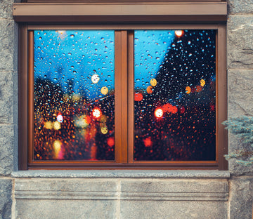 3D Water Drop Neon 380 Window Film Print Sticker Cling Stained Glass UV Block