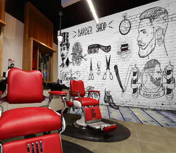 3D Man Cut Hair 1490 Barber Shop Wall Murals Wallpaper AJ Wallpaper 2 