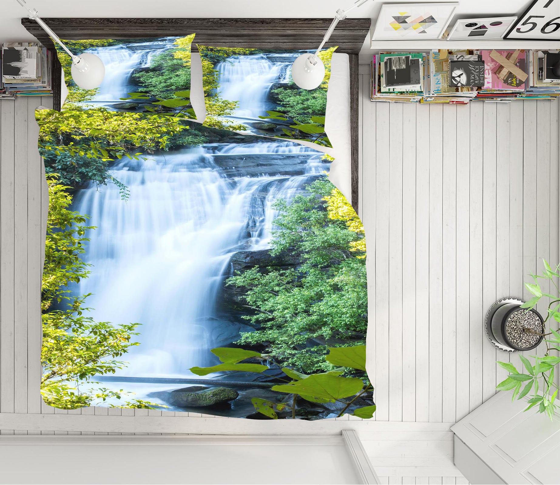 3D Waterfall 59143 Bed Pillowcases Quilt