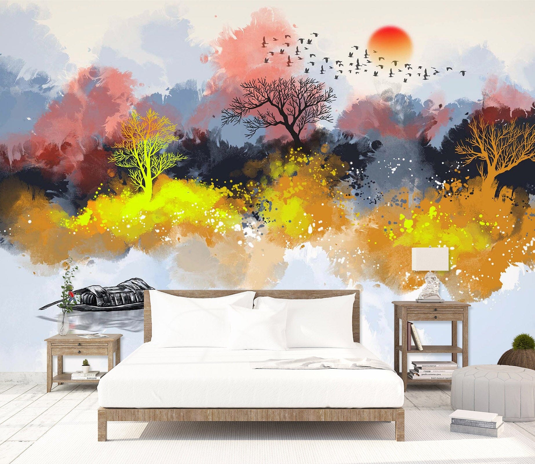 3D Golden Tree 2079 Wall Murals Wallpaper AJ Wallpaper 2 