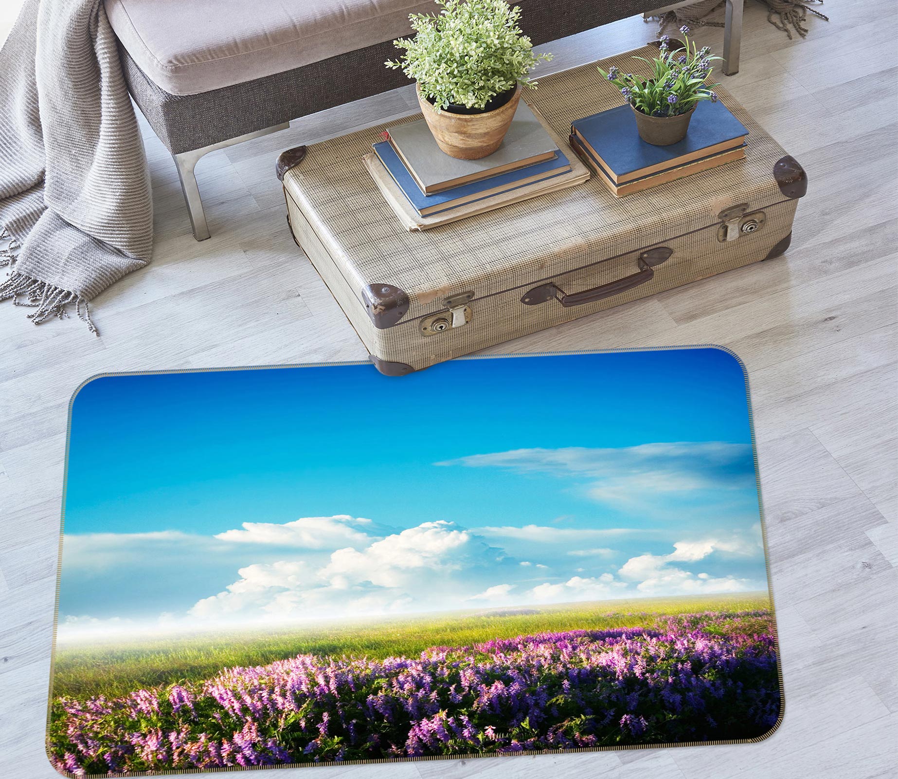 3D Flowers Sky 76230 Non Slip Rug Mat