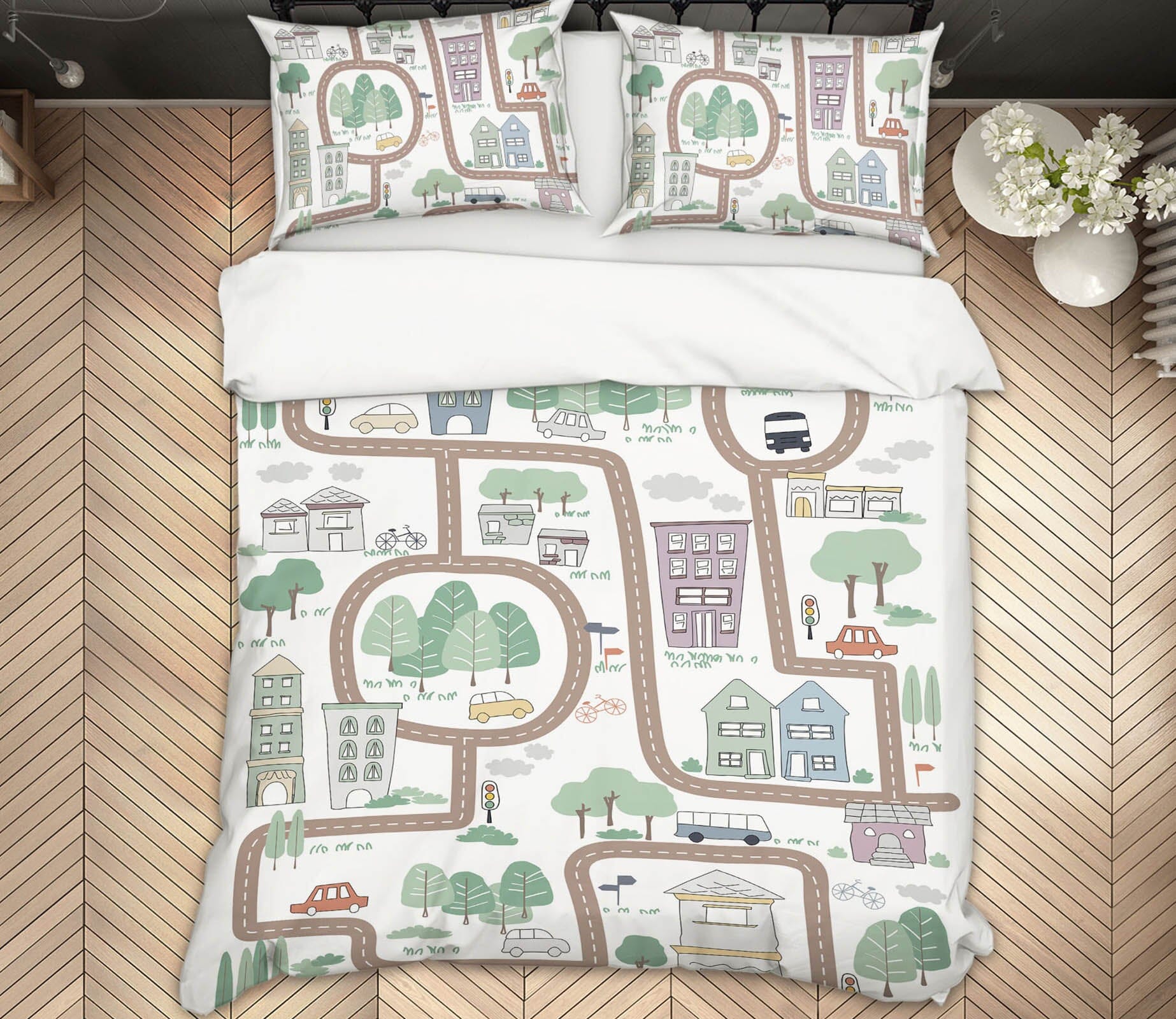 3D Lovely Street 2102 Jillian Helvey Bedding Bed Pillowcases Quilt Quiet Covers AJ Creativity Home 