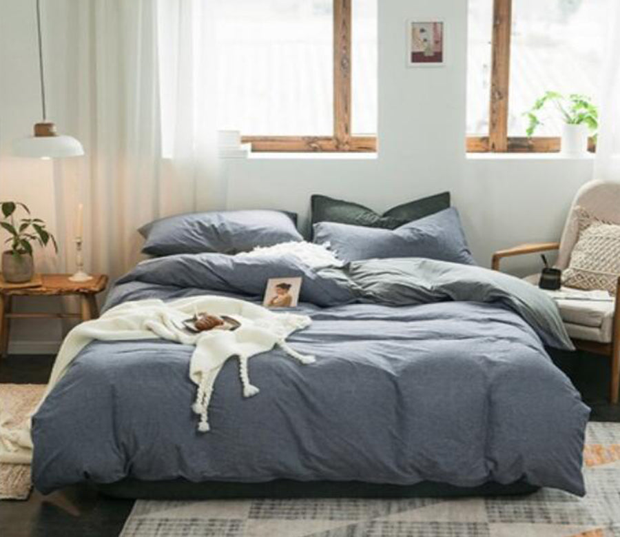 3D Dark Gray Blue 50133 Bed Pillowcases Quilt