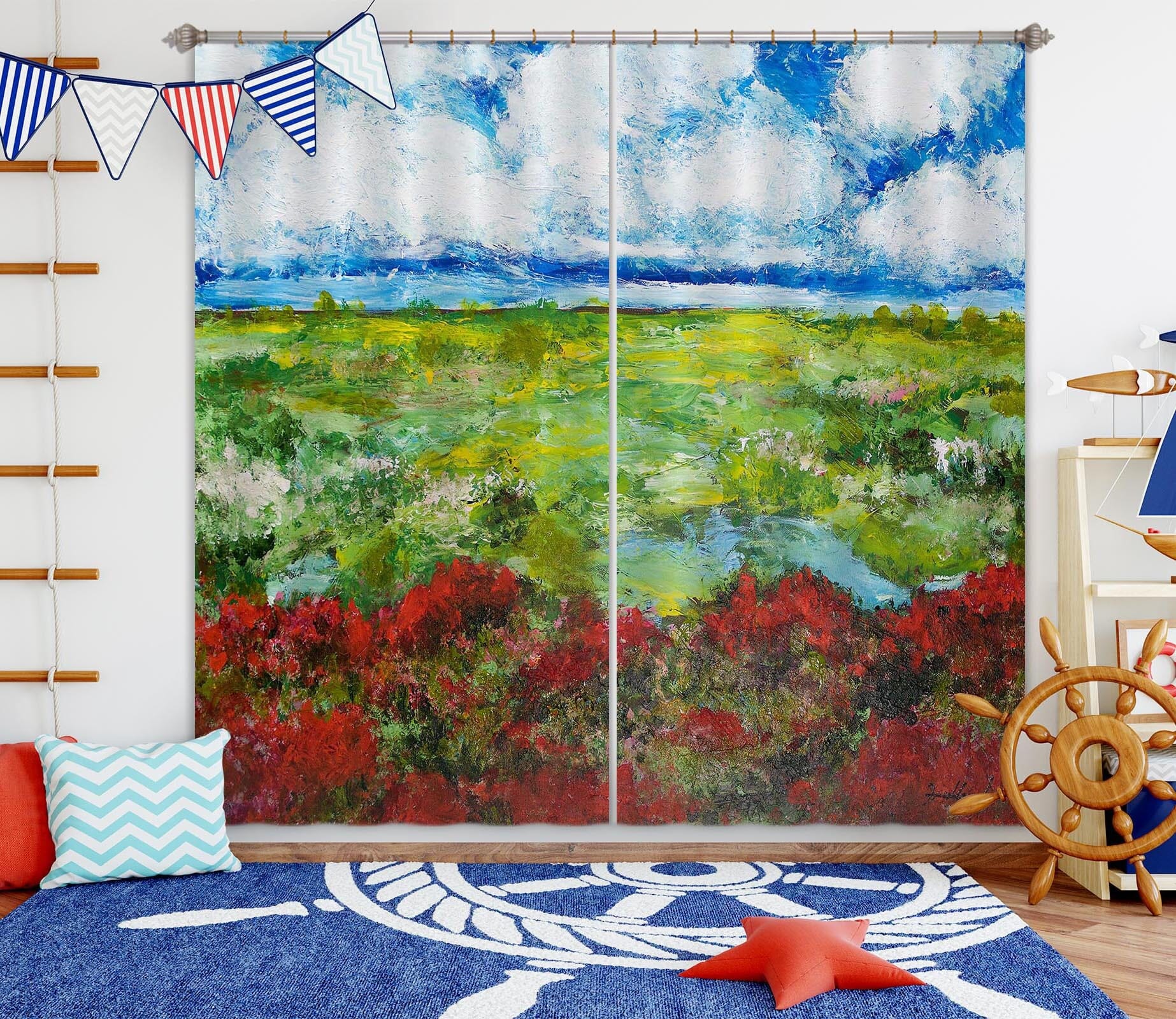 3D Steppe Lake 250 Allan P. Friedlander Curtain Curtains Drapes Curtains AJ Creativity Home 