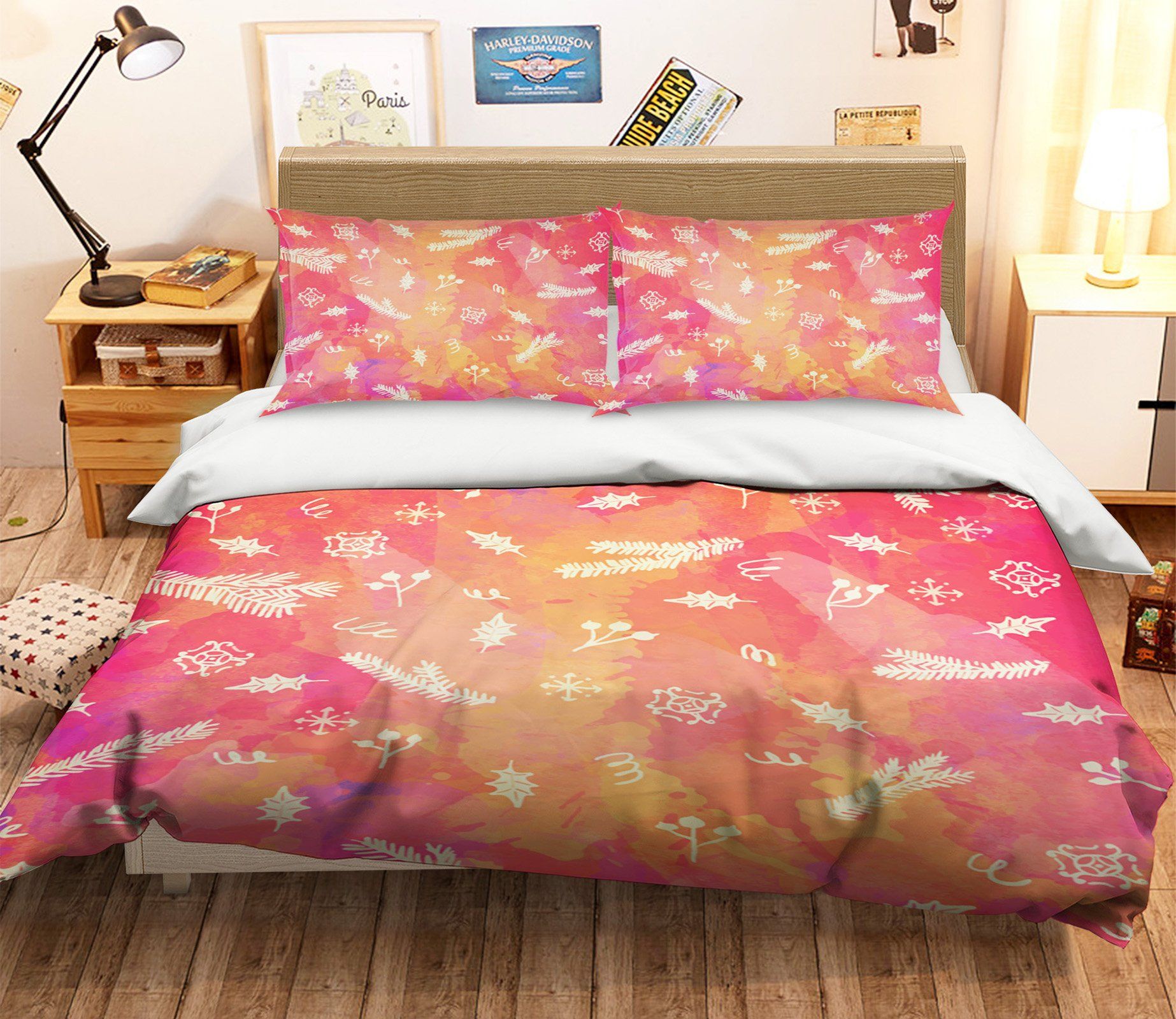 3D Christmas Falling Leaves 20 Bed Pillowcases Quilt Quiet Covers AJ Creativity Home 