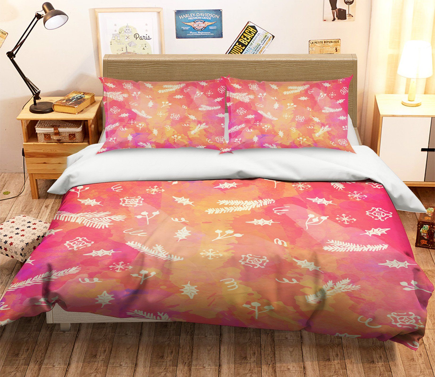 3D Christmas Falling Leaves 20 Bed Pillowcases Quilt Quiet Covers AJ Creativity Home 