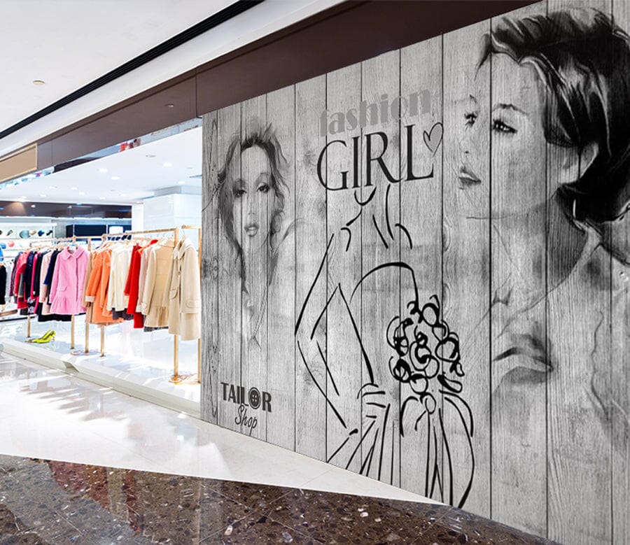 3D Sketch Girl 1600 Wall Murals Wallpaper AJ Wallpaper 2 