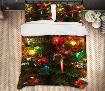 3D Color Ball Pendant 51045 Christmas Quilt Duvet Cover Xmas Bed Pillowcases