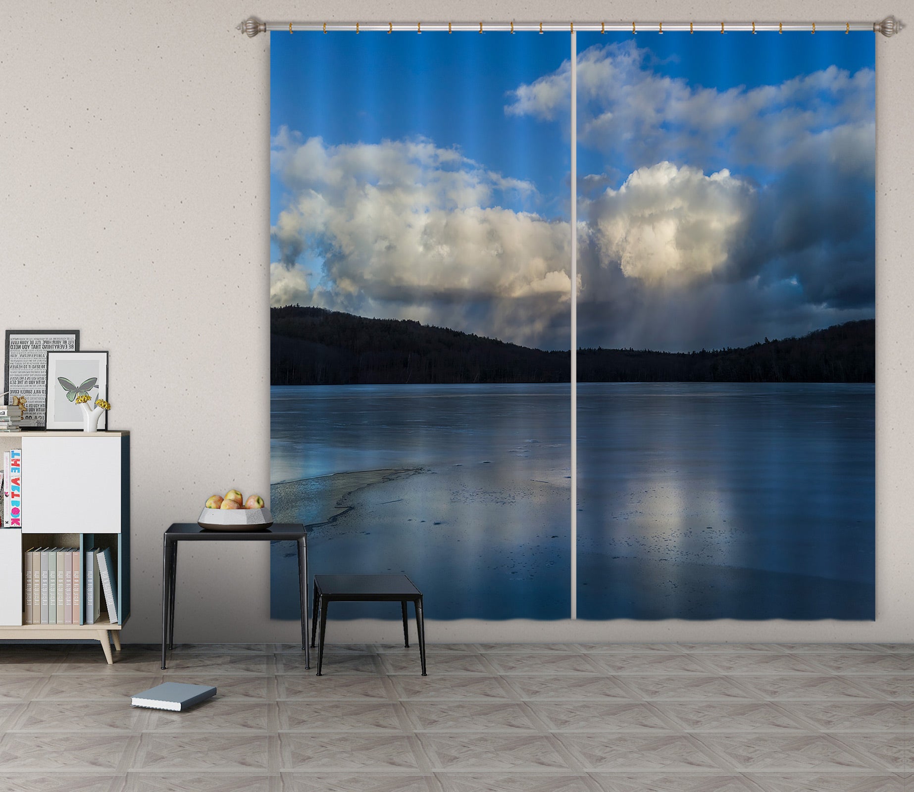 3D Forest Lake 022 Jerry LoFaro Curtain Curtains Drapes