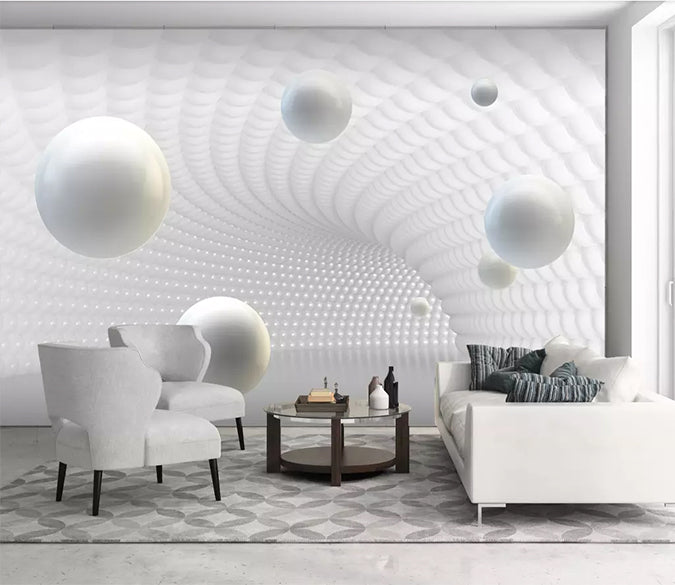 3D White Ball 1730 Wall Murals Wallpaper AJ Wallpaper 2 