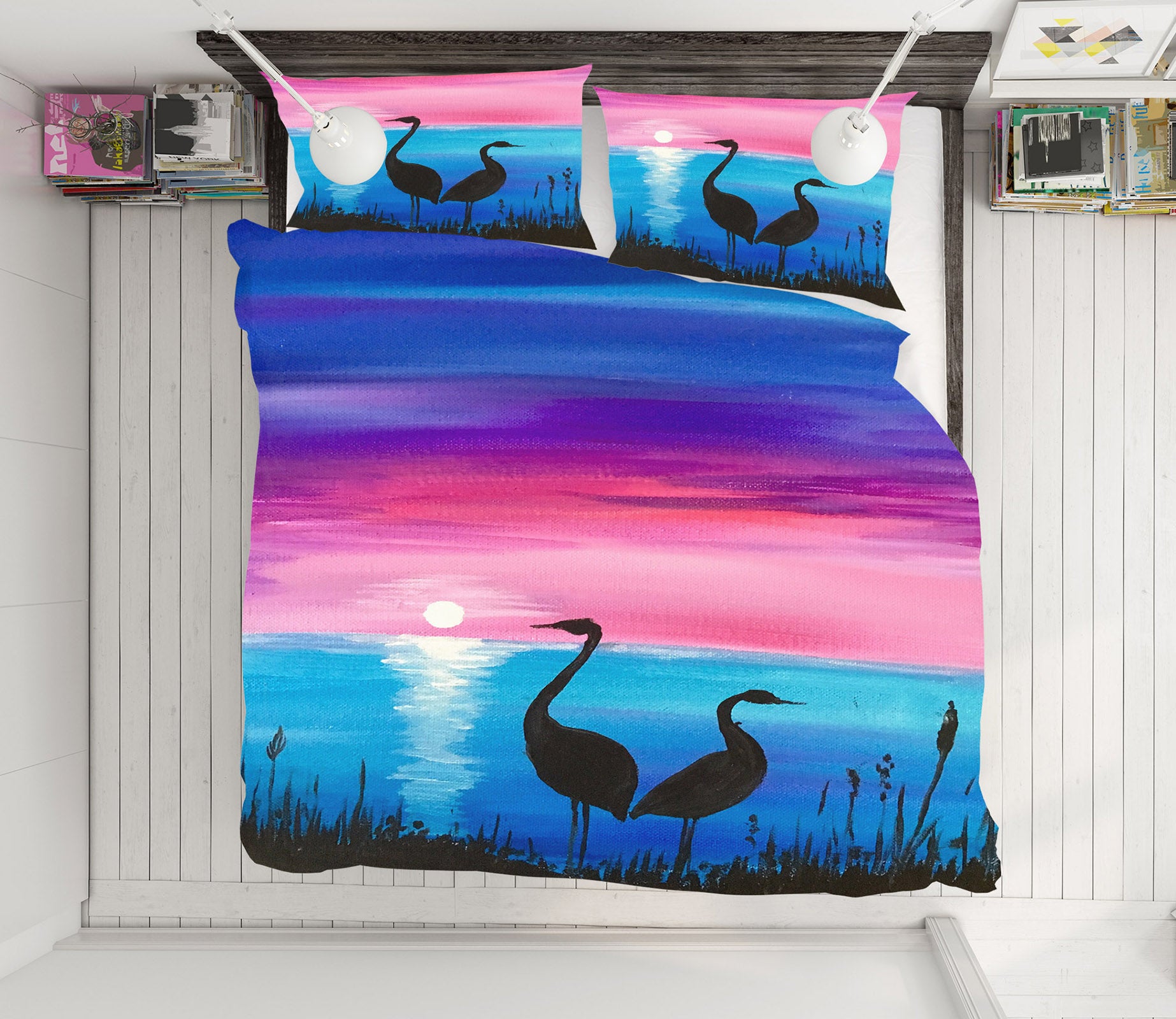 3D Flamingo Shadow 12148 Bed Pillowcases Quilt