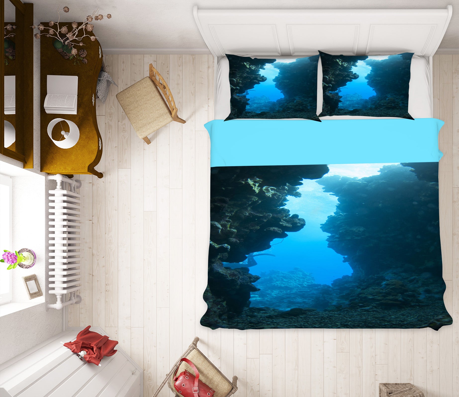 3D Seabed Stones 15117 Bed Pillowcases Quilt