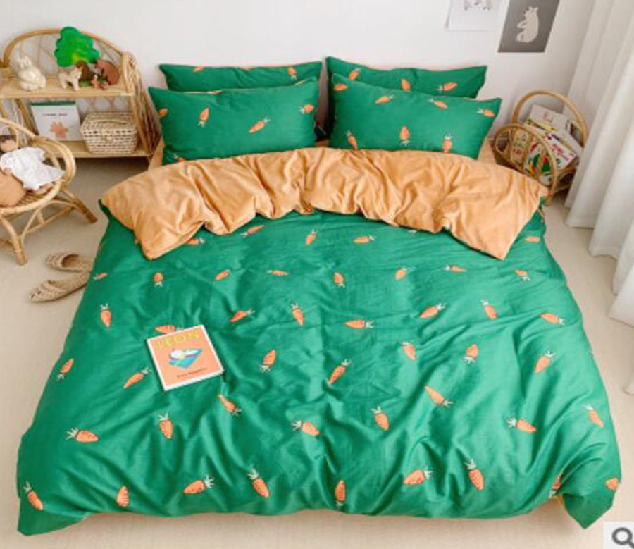 3D Green Carrot 18043 Bed Pillowcases Quilt