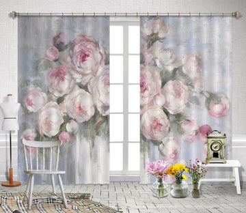 3D Light Pink Flower Pot 3056 Debi Coules Curtain Curtains Drapes