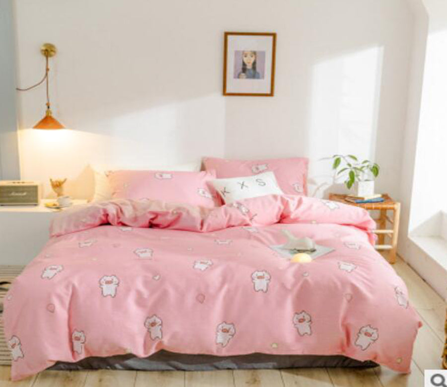 3D Pink Pig 18071 Bed Pillowcases Quilt