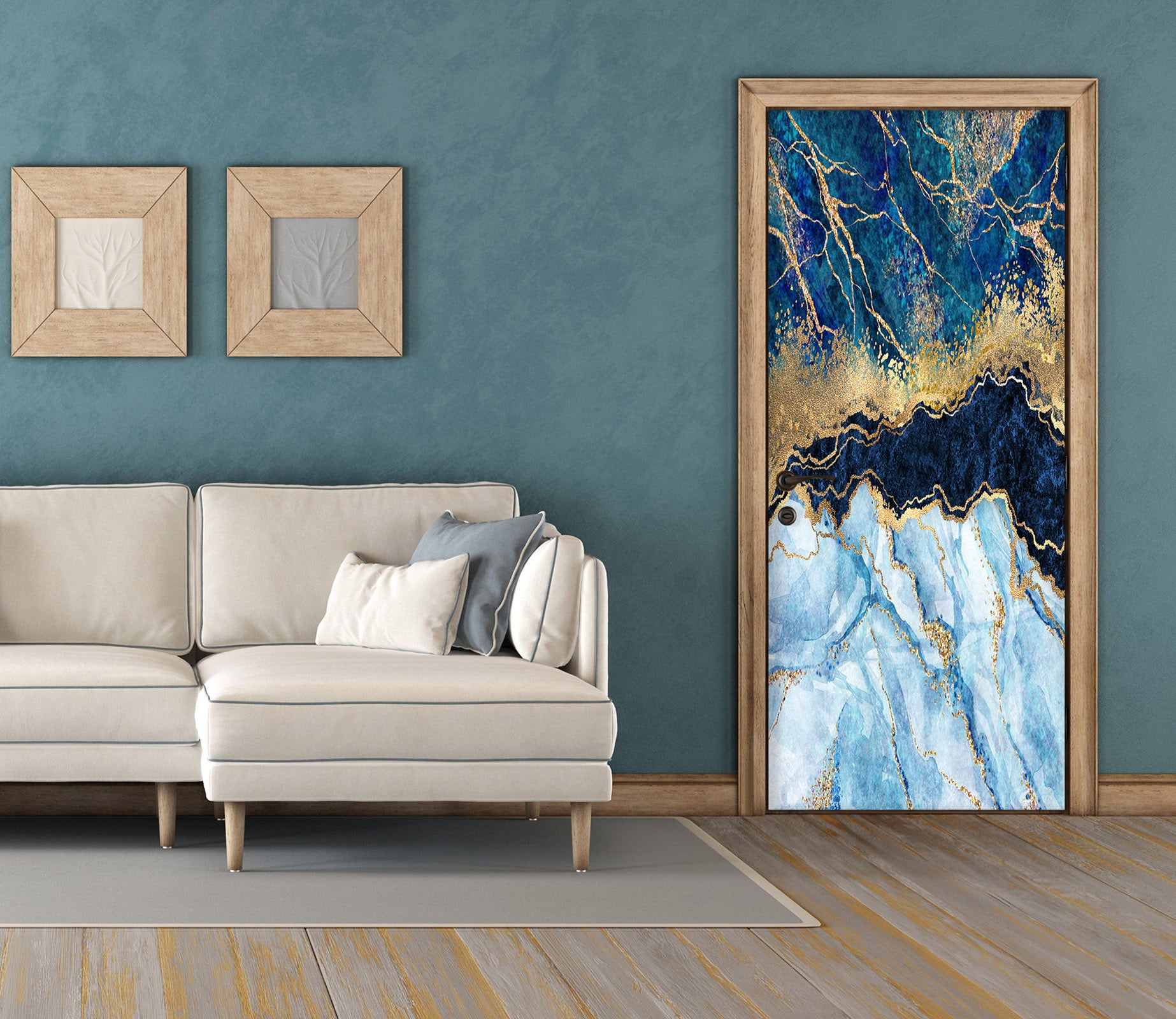 3D Blue Texture 25180 Door Mural