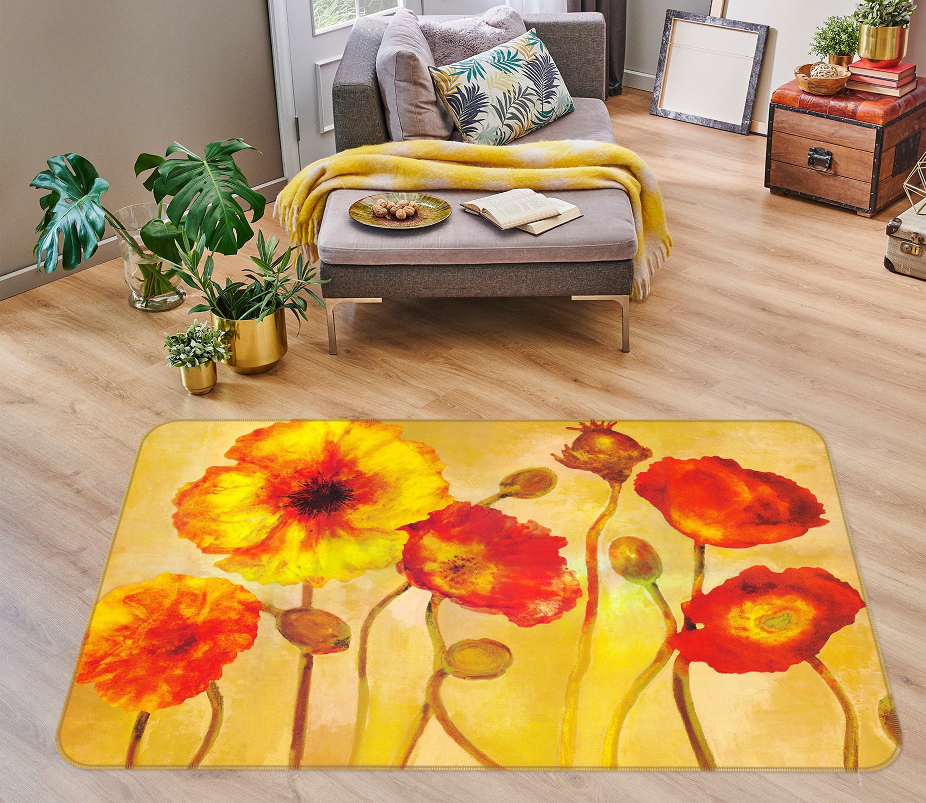 3D Flowers 75300 Non Slip Rug Mat