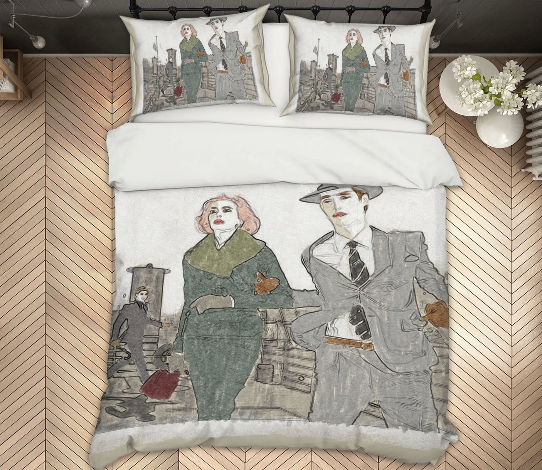 3D Couple Dating 2007 Marco Cavazzana Bedding Bed Pillowcases Quilt Quiet Covers AJ Creativity Home 