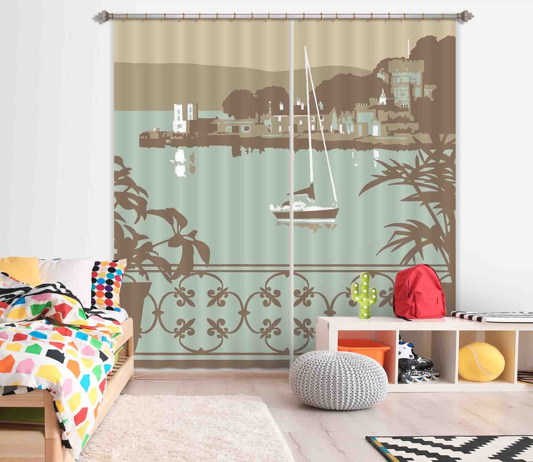 3D Sandbanks Balcony 143 Steve Read Curtain Curtains Drapes Curtains AJ Creativity Home 