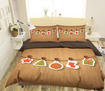 3D Christmas Picture Clip 45014 Christmas Quilt Duvet Cover Xmas Bed Pillowcases