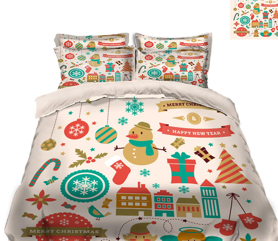 3D Christmas Pattern 45063 Christmas Quilt Duvet Cover Xmas Bed Pillowcases