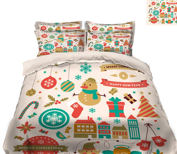3D Christmas Pattern 45063 Christmas Quilt Duvet Cover Xmas Bed Pillowcases