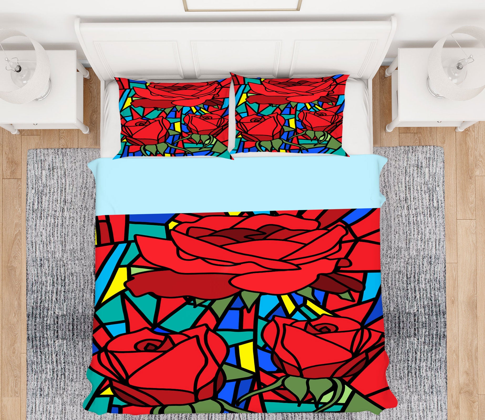 3D Red Rose 13221 Bed Pillowcases Quilt