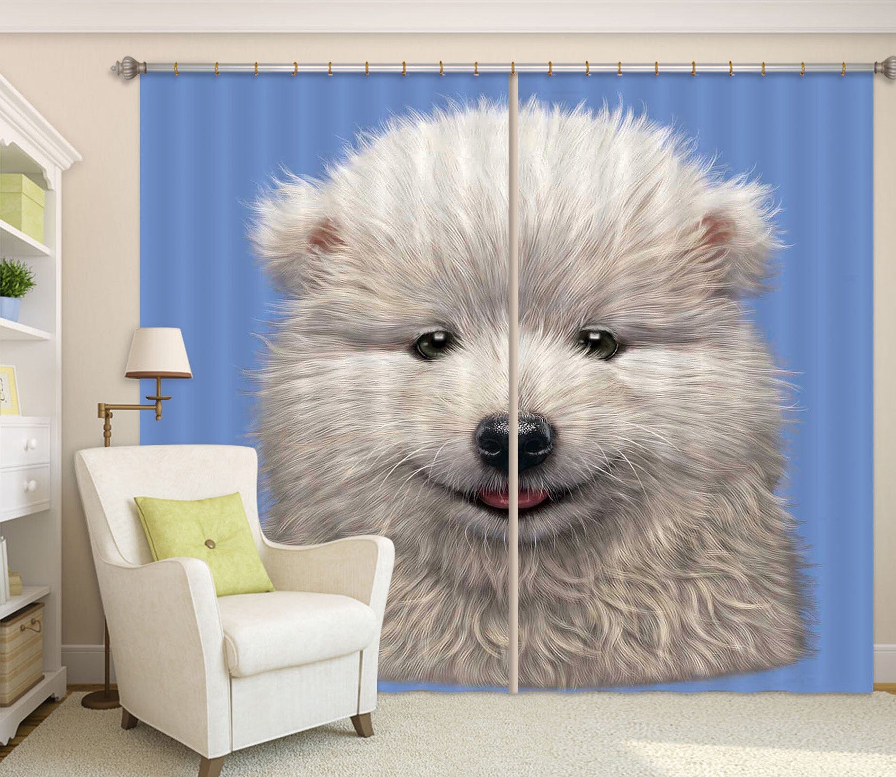 3D Cute Dog 066 Vincent Hie Curtain Curtains Drapes Curtains AJ Creativity Home 