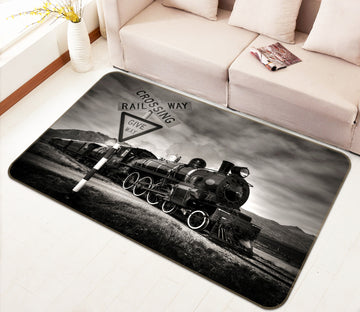 3D Black Gray Train 68101 Vehicle Non Slip Rug Mat
