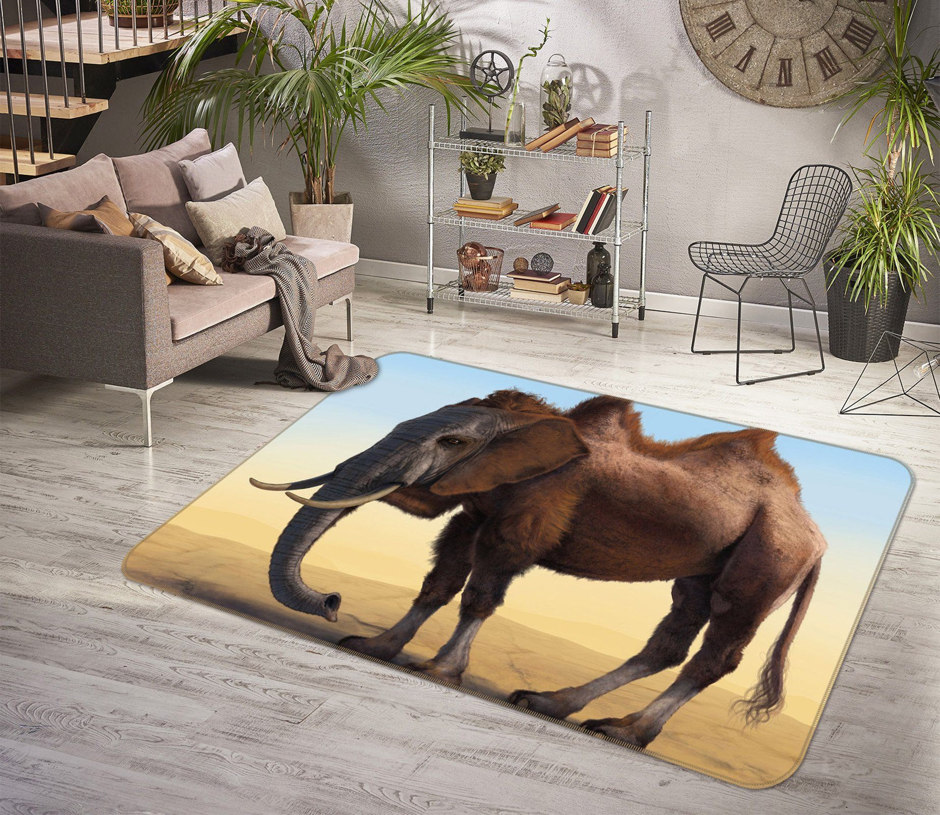 3D Camelephant 1015 Vincent Hie Rug Non Slip Rug Mat Mat AJ Creativity Home 