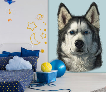 3D Husky Portrait 1522 Wall Murals Exclusive Designer Vincent Wallpaper AJ Wallpaper 2 