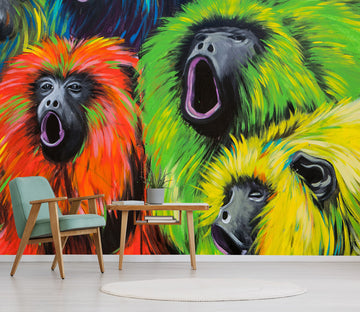 3D Color Orangutan 352 Wall Murals
