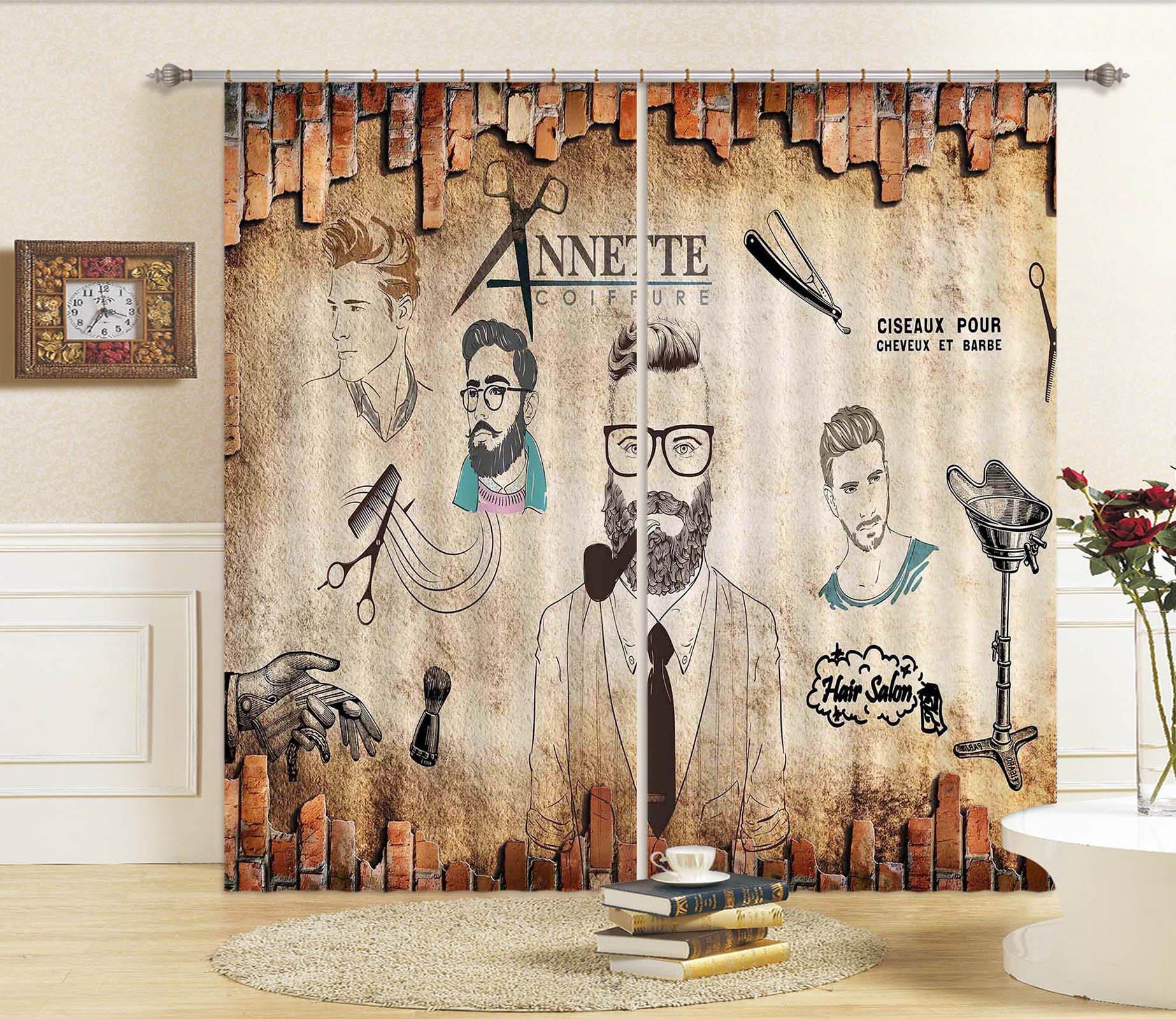 3D Barbershop 860 Curtains Drapes Wallpaper AJ Wallpaper 