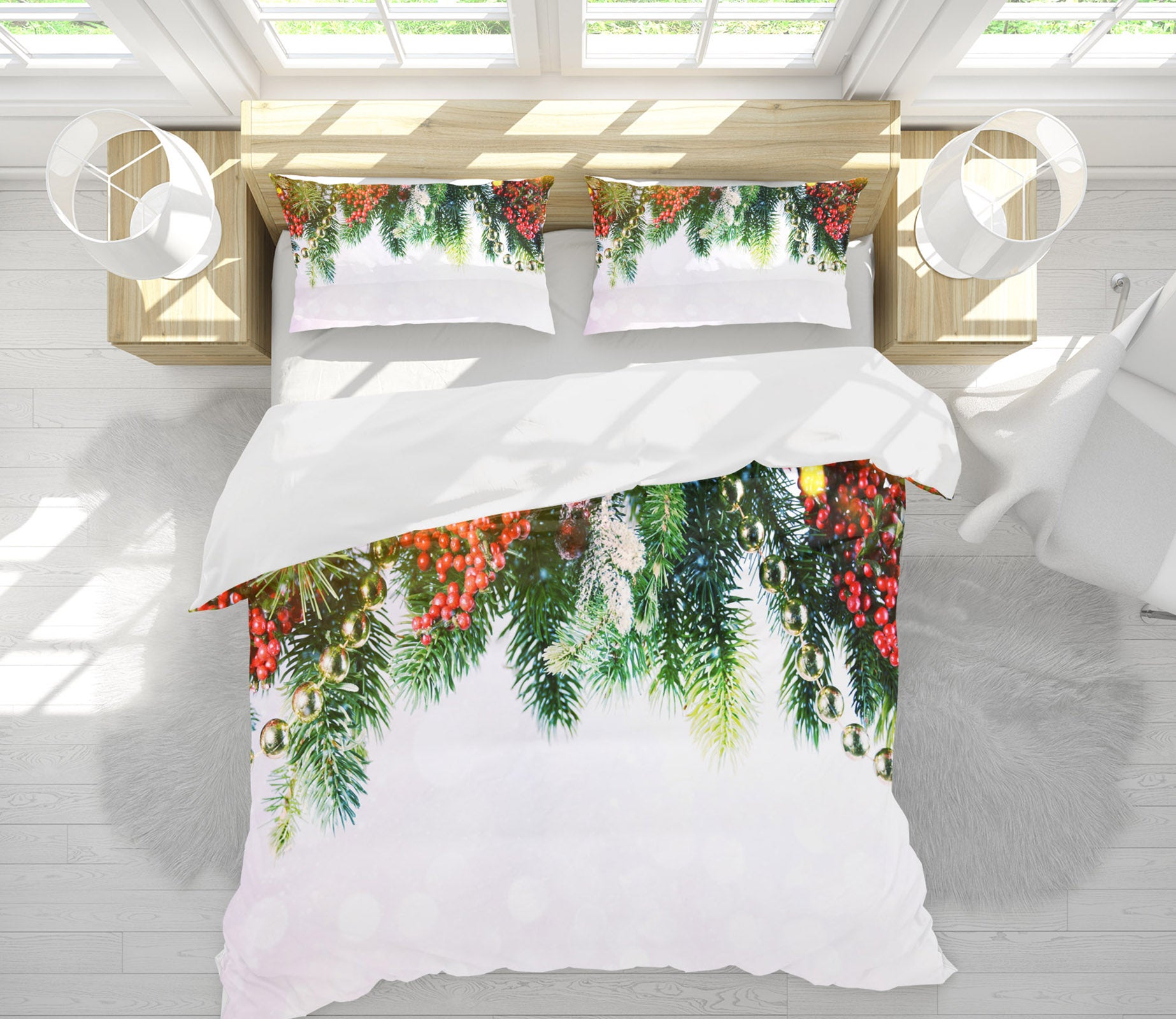 3D Branches 51112 Christmas Quilt Duvet Cover Xmas Bed Pillowcases