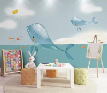 3D Cute Whale 376 Wall Murals Wallpaper AJ Wallpaper 2 