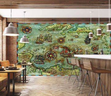 3D Island Windmill 2134 World Map Wall Murals Wallpaper AJ Wallpaper 2 
