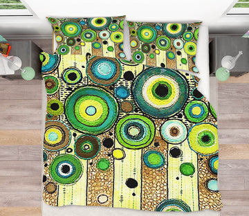 3D Green Circle 12142 Bed Pillowcases Quilt