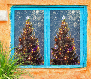 3D Christmas Tree 43137 Christmas Window Film Print Sticker Cling Stained Glass Xmas