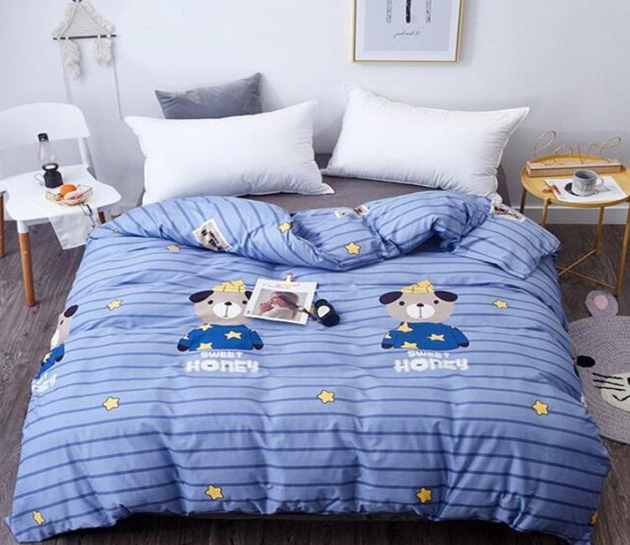 3D Blue Bar Bear 3145 Bed Pillowcases Quilt