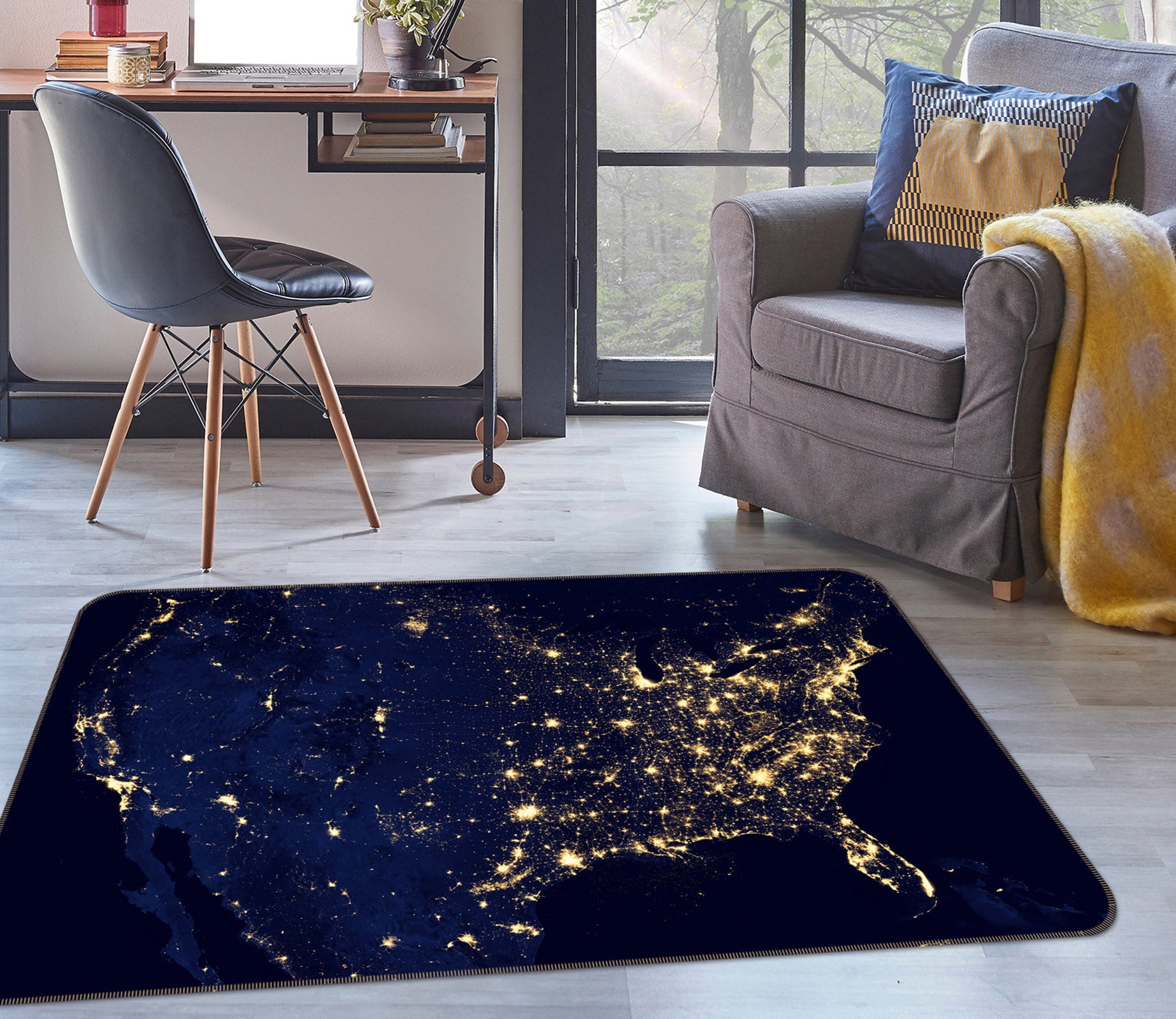 3D Earth Lights 35041 Non Slip Rug Mat