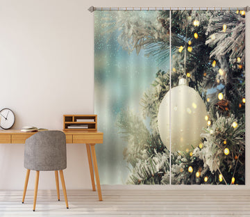 3D White Ball 52031 Christmas Curtains Drapes Xmas