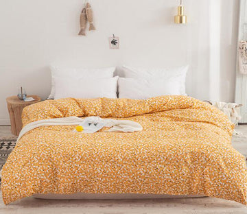 3D Yellow Floral 4062 Bed Pillowcases Quilt