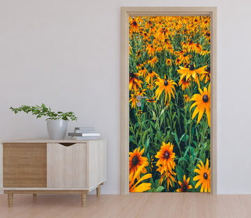3D Daisy Flowers 25207 Door Mural