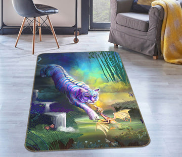 3D White Tiger 3033 Rose Catherine Khan Rug Non Slip Rug Mat Mat AJ Creativity Home 