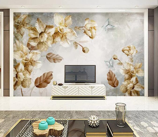3D Yellow Leaves 1523 Wall Murals Wallpaper AJ Wallpaper 2 