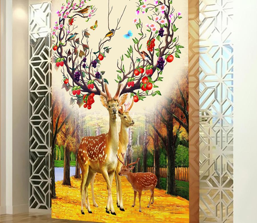3D Antlers 505 Wall Murals Wallpaper AJ Wallpaper 2 