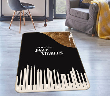 3D Black Piano Keys 1066 Boris Draschoff Rug Non Slip Rug Mat Mat AJ Creativity Home 