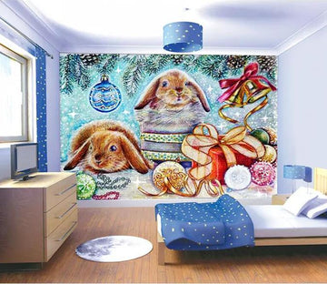 3D Little Grey Rabbit 1073 Wall Murals Wallpaper AJ Wallpaper 2 